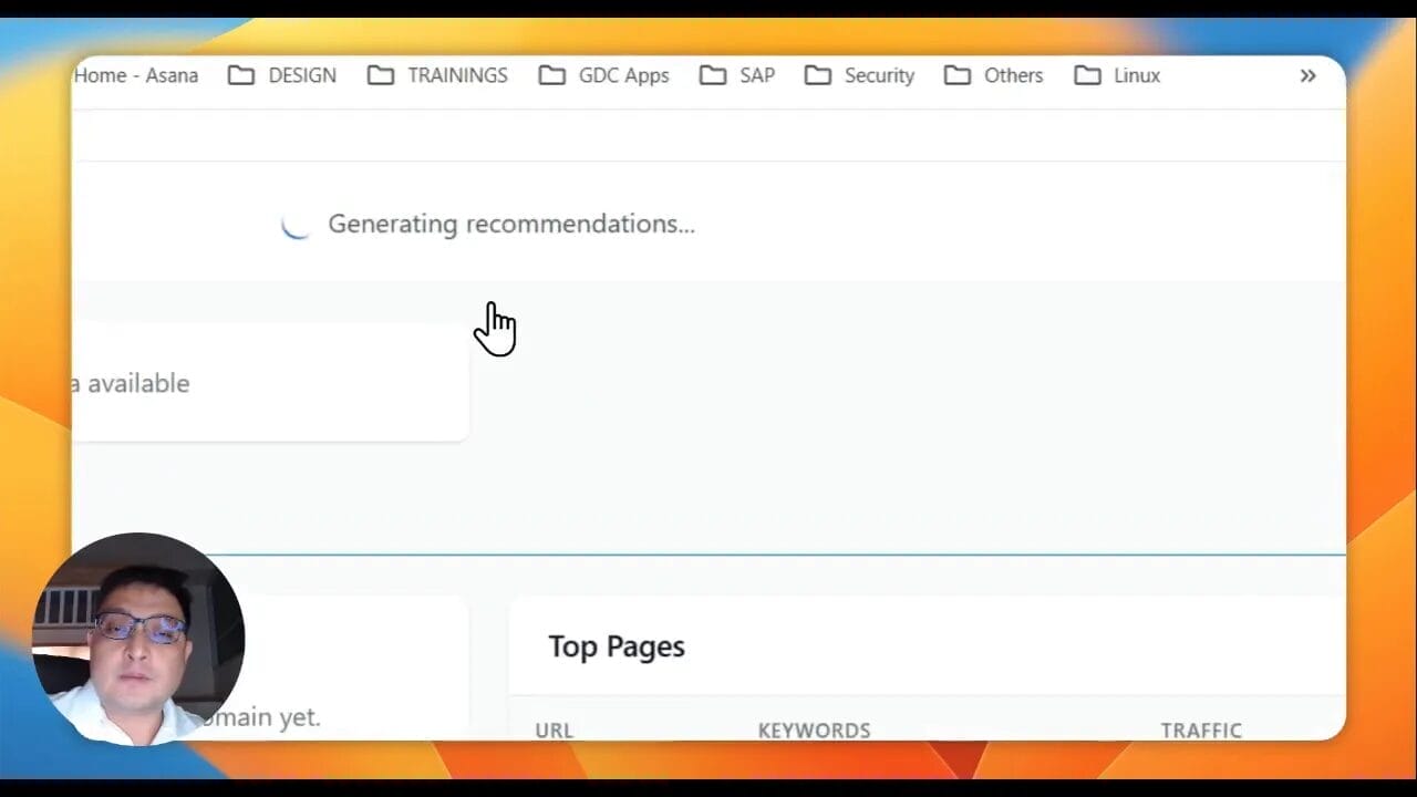 Domain analysis interface with website input field