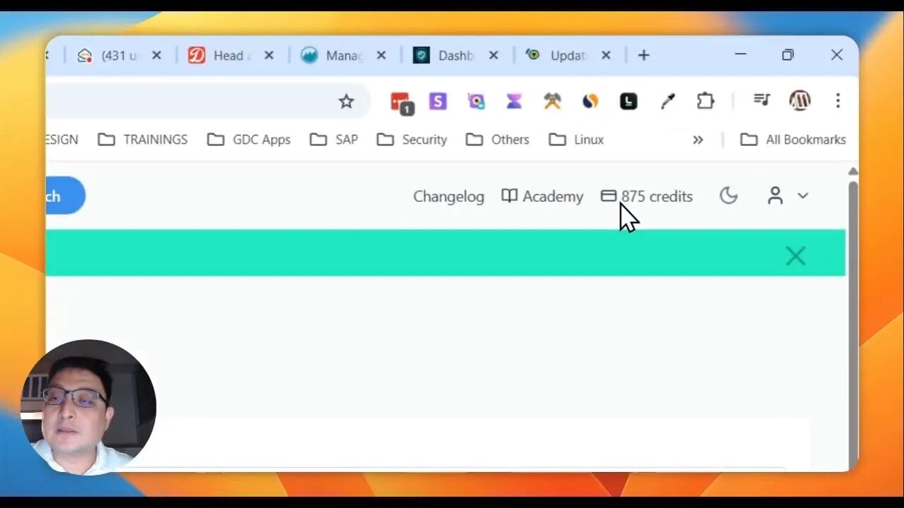 Credit usage dashboard in Semdash