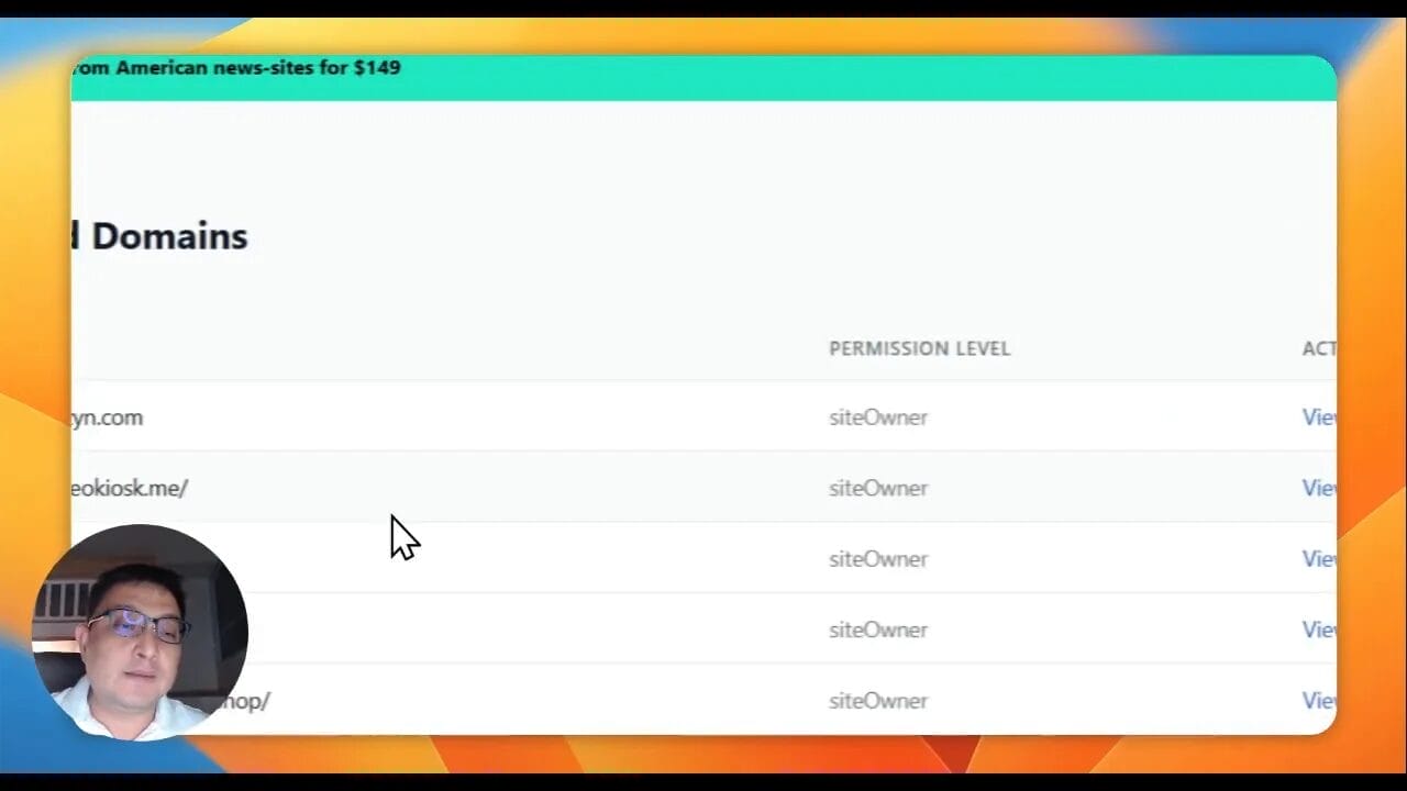 Connecting Google Search Console domains with Semdash